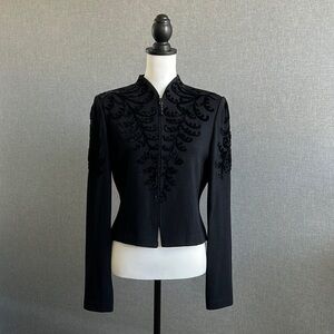 St. John Evening - Black embellished Jacket. GORGEOUS! Like NEW! Size 10